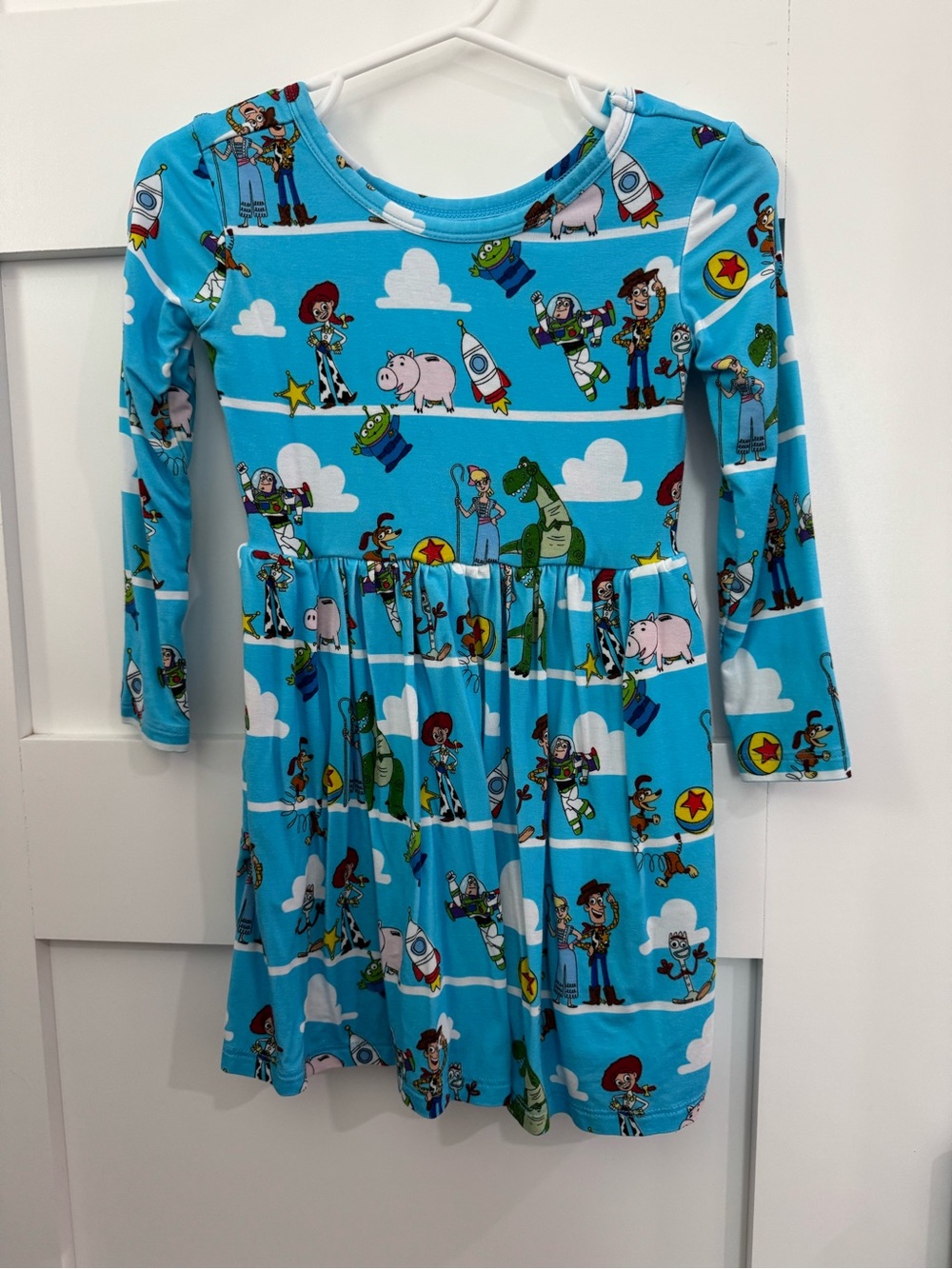 Little Sleepies Sky Blue Toy Story Print Long Sleeve Dress size 2T